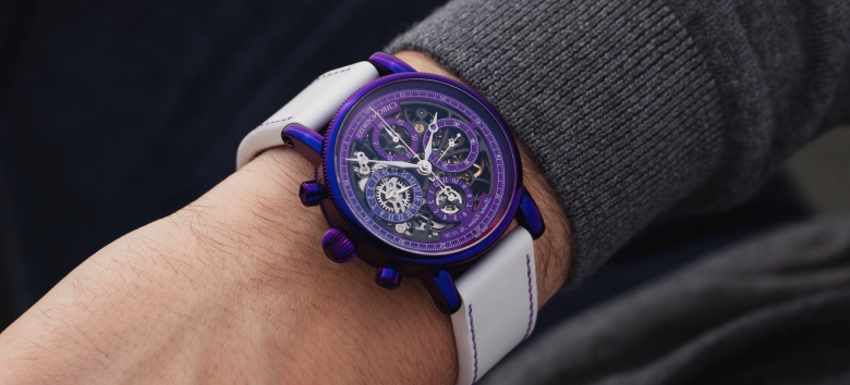 chronoswiss celebrates 30 years of breaking tradition with the open worked opus purple rain chronograph watch 68a332ce1eb5e