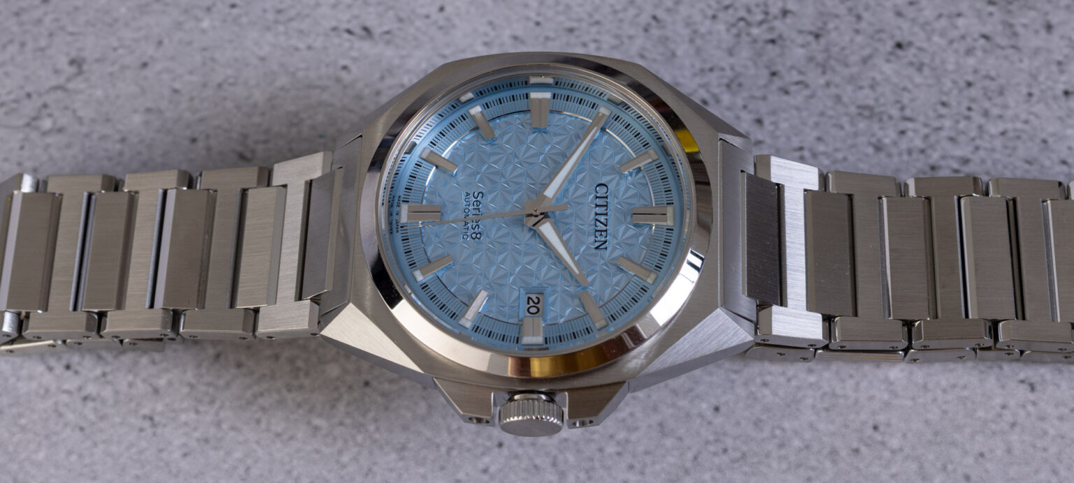 hands on citizen series8 831 light blue watch 68b7e895f1598