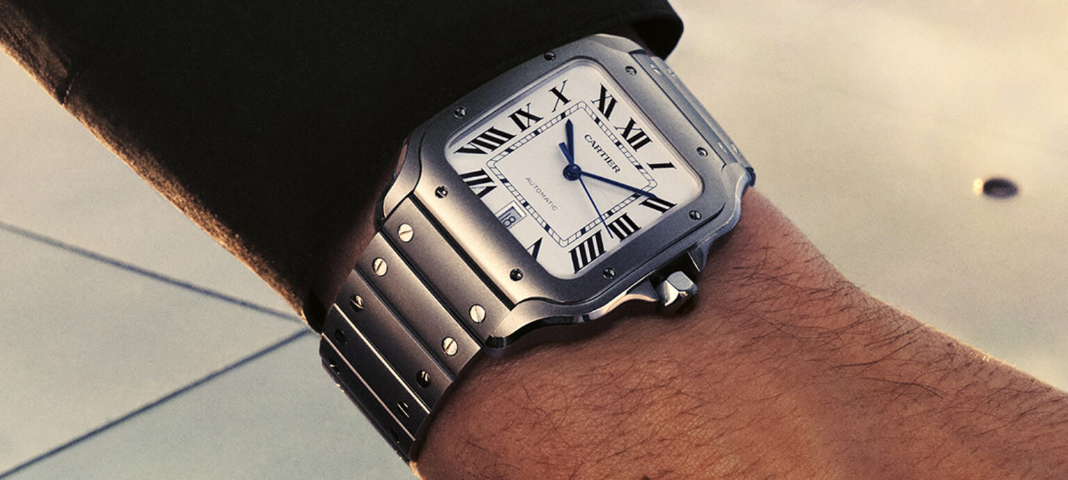 new release cartier santos de cartier watches with titanium cases and lumed black dials 68e4c25c55f49