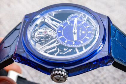 zenith defy zero g blue sapphire watch hands on an expression of spectacle chronometry 69006f74db348
