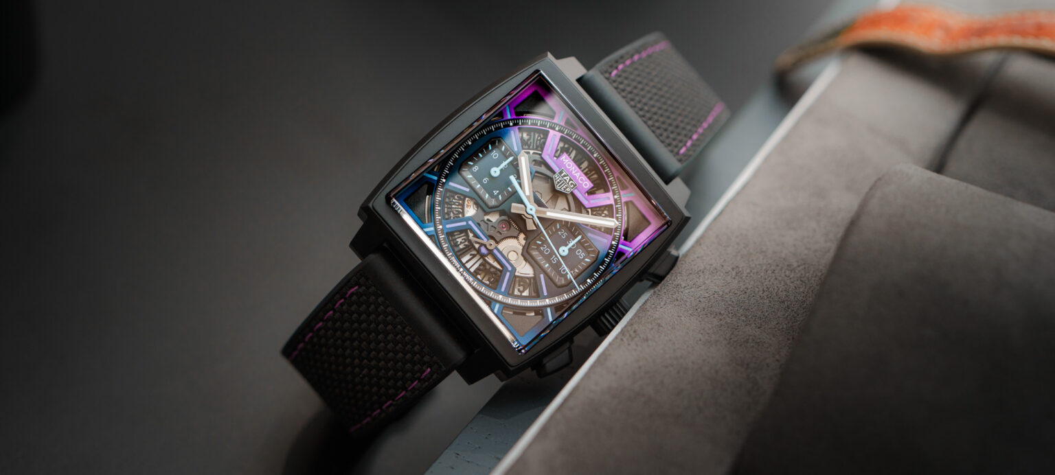 hands on debut the new tag heuer monaco chronograph watch is inspired by formula 1 night circuits 691f2dde9da7c