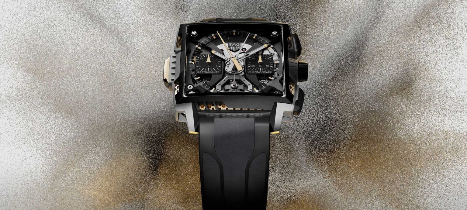 new release tag heuers monaco split seconds chronograph air 1 watch brings revolutionary case construction to a classic design 691d64d81de32