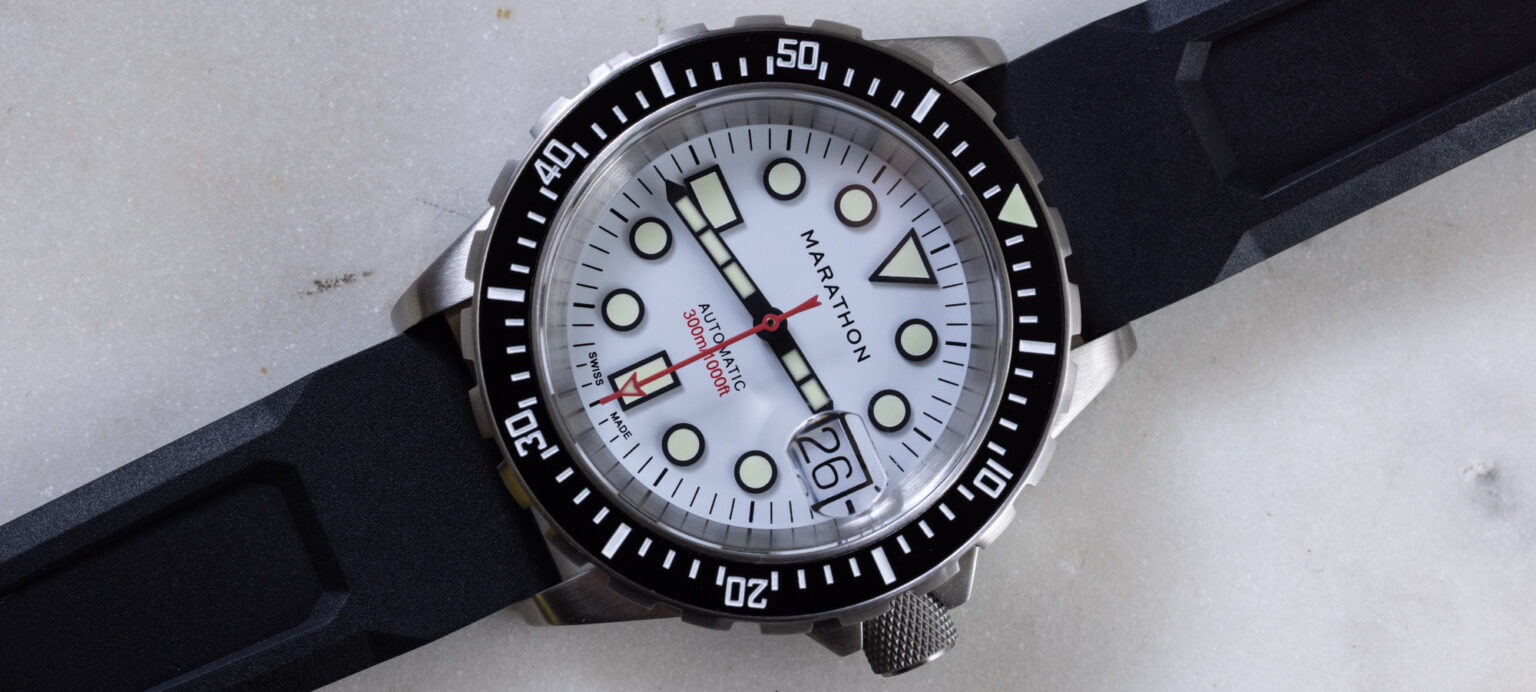 marathon 41mm osar d arctic edition hands on bright white adds personality to a durable tool watch 697088a9ea2c7