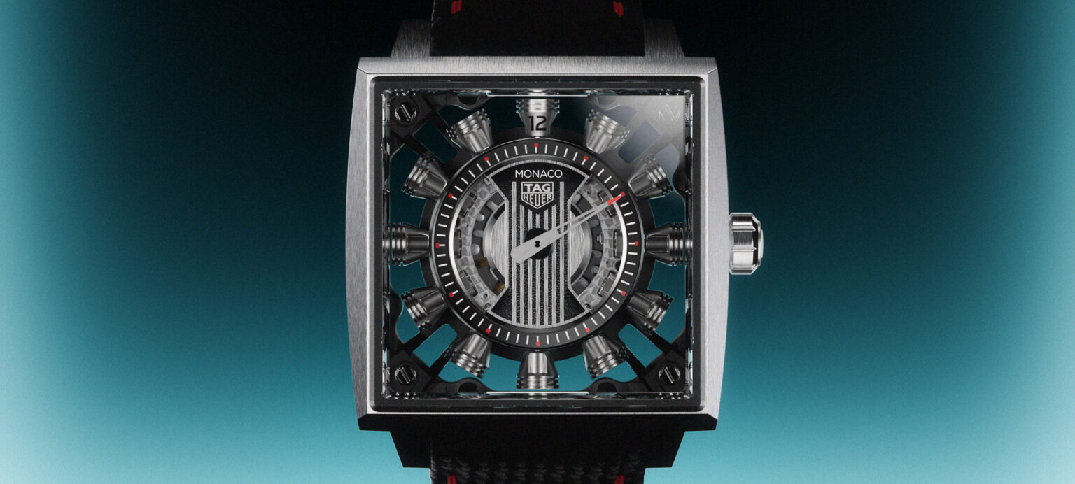 new release the tag heuer monaco speed 12 is an engine inspired jumping hour watch 6a241a9ead628